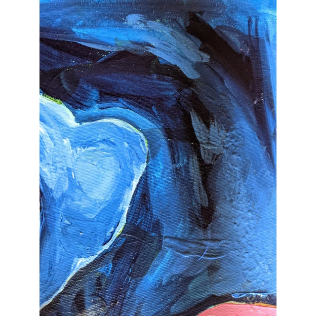 Yellow Contemporary Fauvist Abstract Portrait Mixed-Media Painting of a Woman For Sale - Image 8 of 13