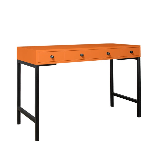 Orange Maple Writing Desk - Orange For Sale - Image 8 of 8