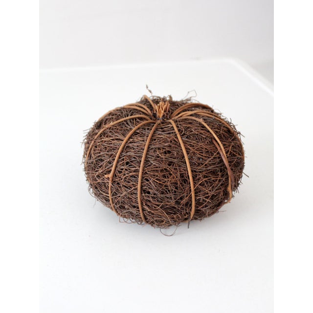 Vintage Woven Grapevine Pumpkin Fall Decor For Sale - Image 11 of 11