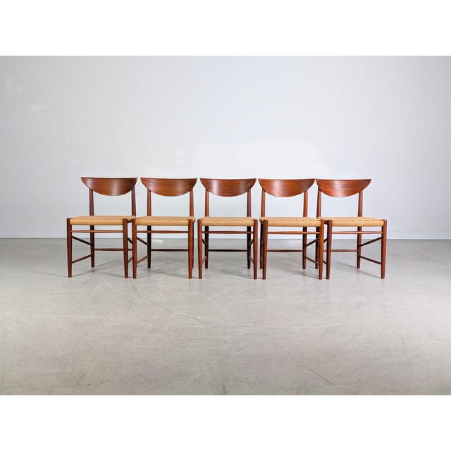 Mid-Century Modern Model 316 Chairs by Peter Hvidt and Orla Mølgaard-Nielsen for Søborg Møbelfabrik, Set of 5 For Sale - Image 3 of 12
