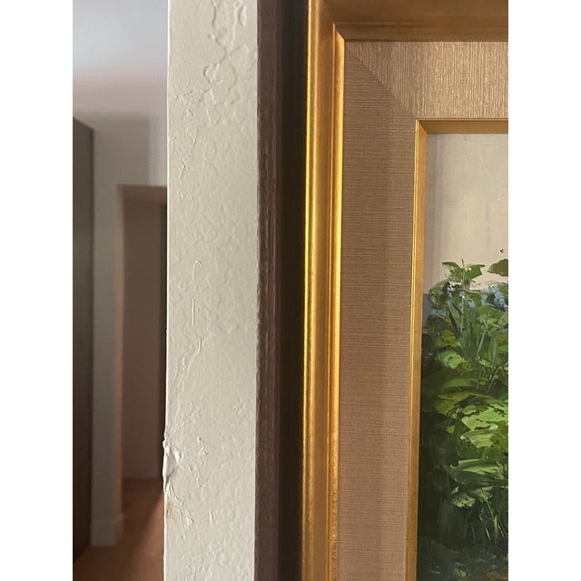 Mid-Century Modern Mid Century Japanese Impressionist Nature Scene Oil Painting For Sale - Image 3 of 6