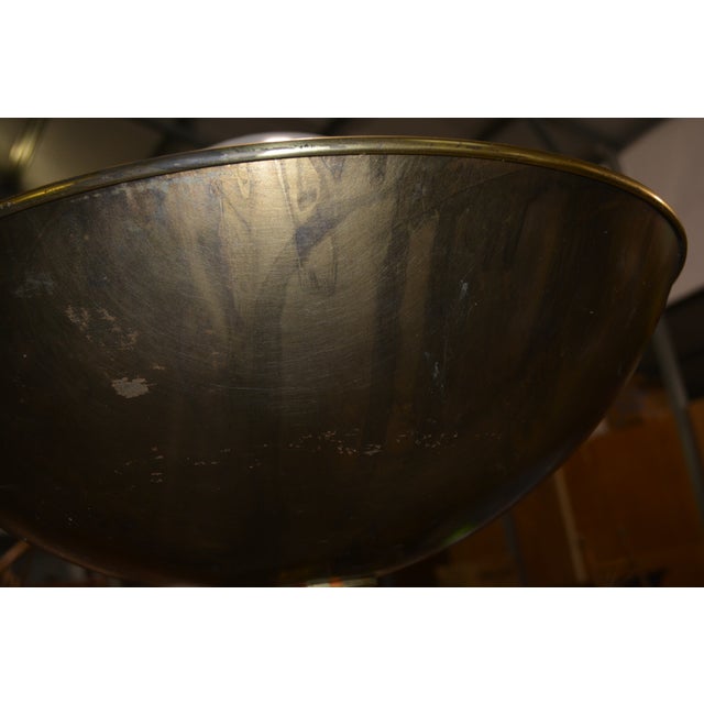 Mid-Century Modern 1970s Mid-Century Modern Attributed to Belgochrom Mid Century Brass Tall Uplighter Floor Lamp W/ Glass Globe For Sale - Image 3 of 18