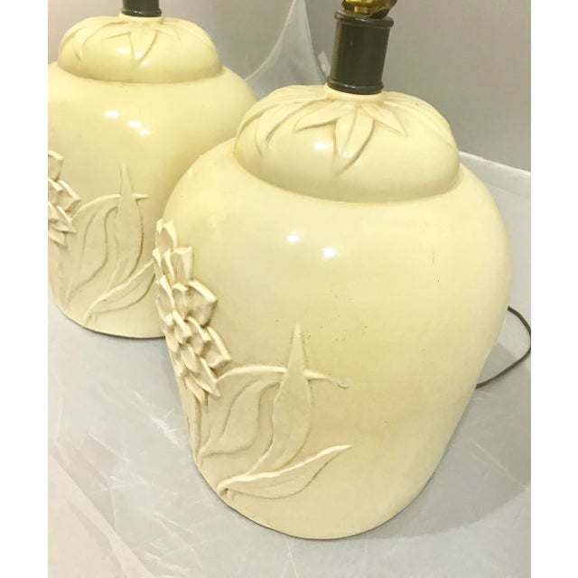 1960s Large Mid Century Ceramic Lamps - a Pair For Sale - Image 4 of 10