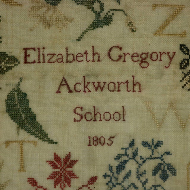 Textile Antique Sampler, 1805, Elizabeth Gregory, Ackworth School For Sale - Image 7 of 18