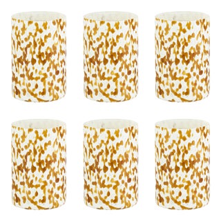 Stories of Italy Macchia su Macchia Tumblers - Ivory & Amber, Set of 6 For Sale