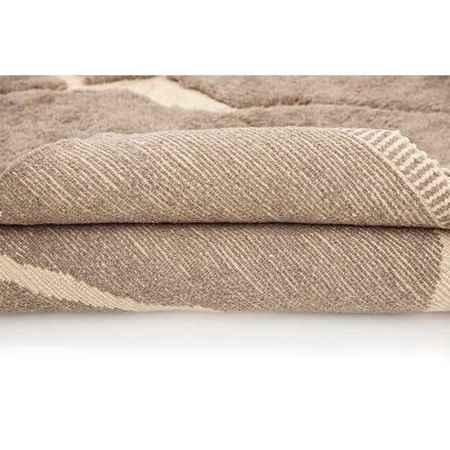 Brown Hand-Knotted Wool Rug by Azele Studio For Sale - Image 8 of 10