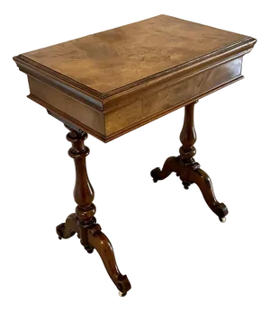 Antique Victorian Side Table in Burr Walnut, 1860