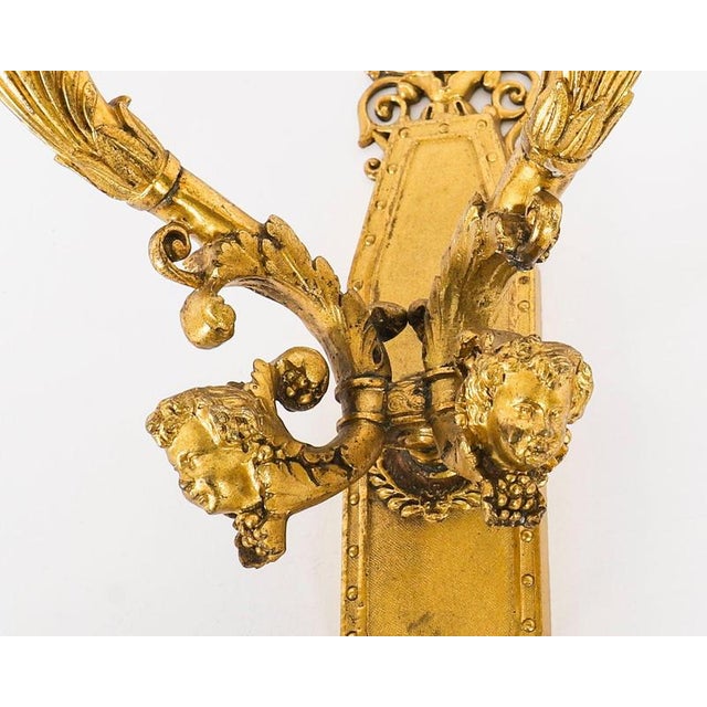 Copper Antique 19th Century French Louis XIV Revival Branch Ormolu Wall Lights, Set of 2 For Sale - Image 8 of 11