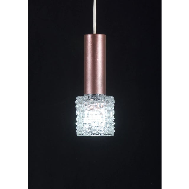 Mid-Century Modern Vintage Structured Glass Pendant from Kalmar For Sale - Image 3 of 8