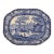 19th Century Blue Transferware Platter, “Boatman” Pattern For Sale