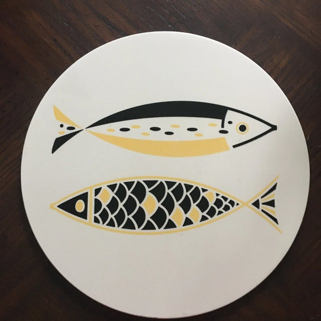 1950s 1950s Mid-Century West Germany Ceramic Trivet or Plaque With Fish For Sale - Image 5 of 5