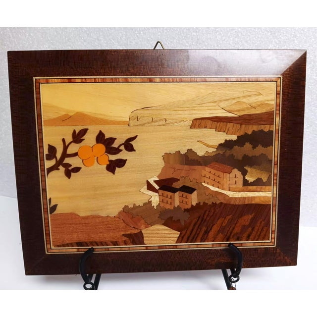 1970s Sorrento's Wood Inlay (Intarsio) Mid-Century Modern Landscape Picture For Sale In Austin - Image 6 of 17
