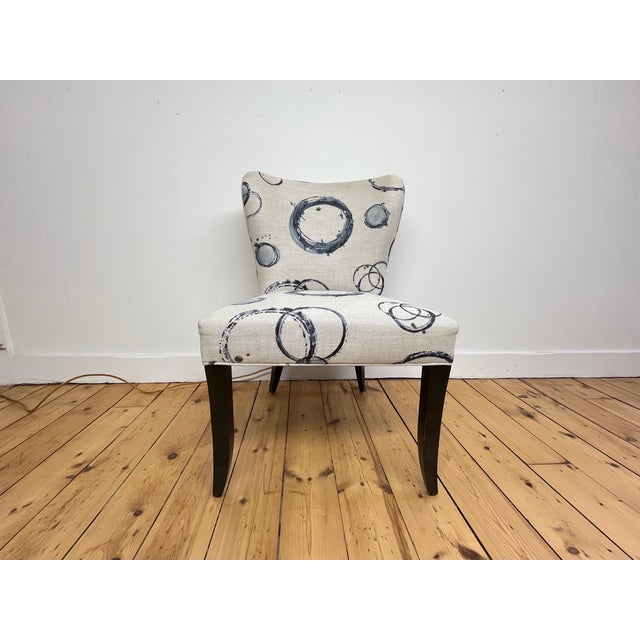 Kravet Pair of Kravet Oxford Dining Chairs in Abstract Upholstery For Sale - Image 4 of 5