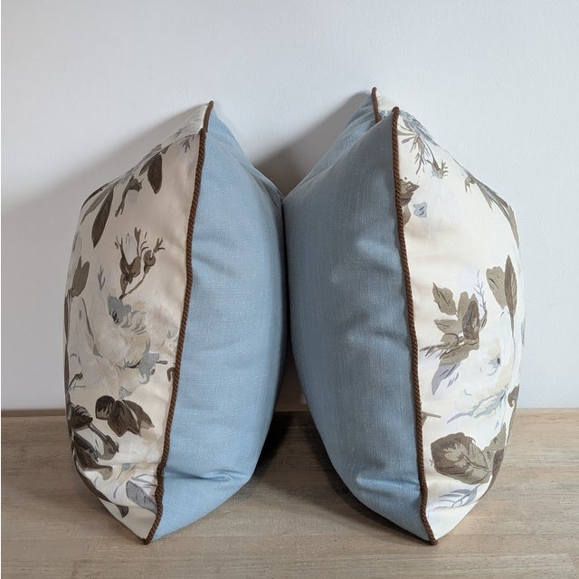 English Cowtan & Tout Rose and Hydrangea Pillows In For Sale - Image 3 of 7