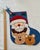 Blue Vintage Crazy Mountain Imports "Porch & Parlour" Felt Christmas Stocking - Primitive Folk Art Santa, Reindeer & Bear Excellent Condition For Sale - Image 8 of 13