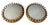 A handsome matching pair of decorative flush-mount ceiling fixtures by Candella Lighting of Los Angeles. Each fixture...