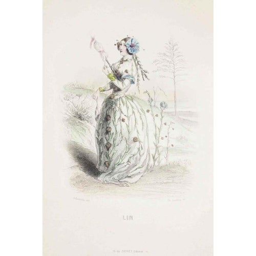 J. J. Grandville, Animated Flowers Vol. I, 1847, Lithograph For Sale