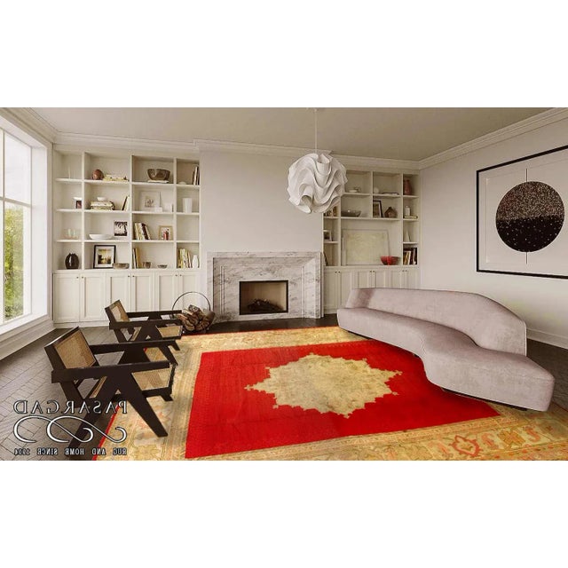 Pasargad DC Antique Turkish Oushak Hand-Knotted Rug For Sale - Image 4 of 4