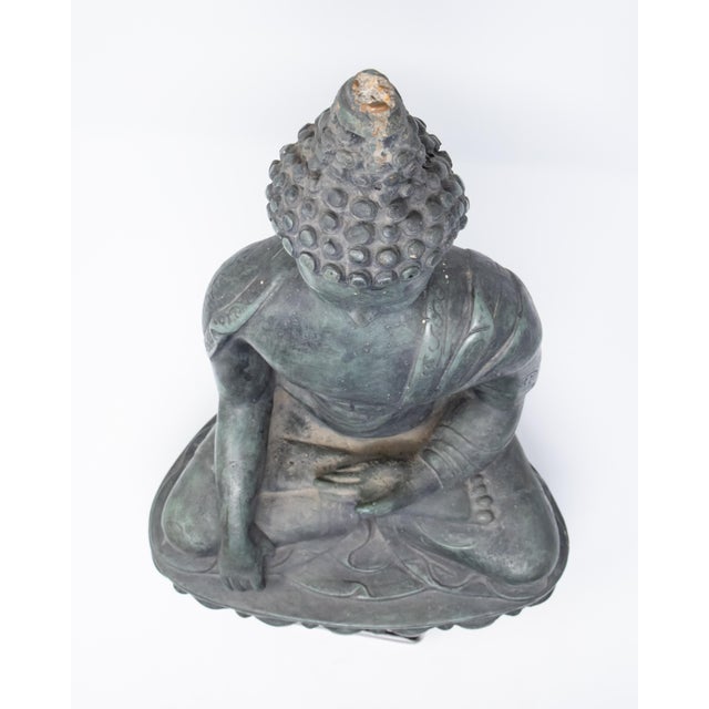 Contemporary Buddha Sandstone Garden Statue For Sale - Image 11 of 12