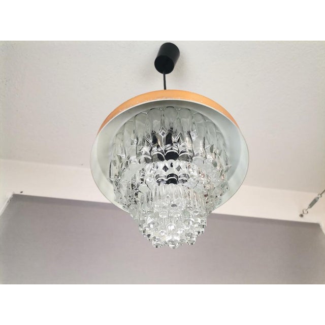 Mid-Century Modern Clear Glass and Metallic Copper Colored Aluminum Hanging Lamp, 1960s For Sale - Image 4 of 14