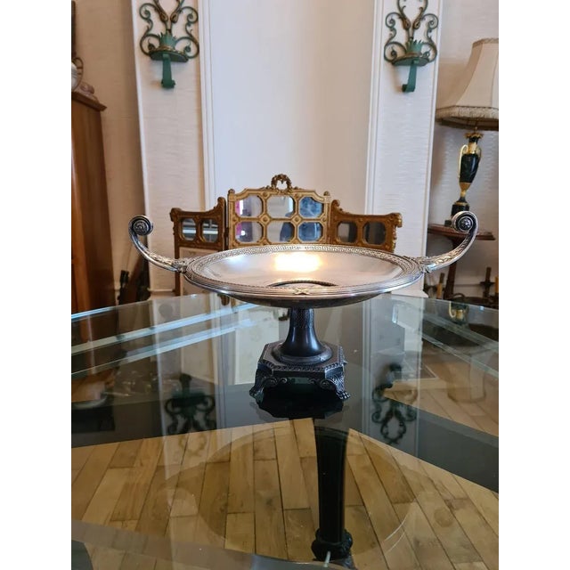 Antique Silver-Plated Metal & Biscuit Porcelain Tazza Dish from WMF For Sale - Image 9 of 17