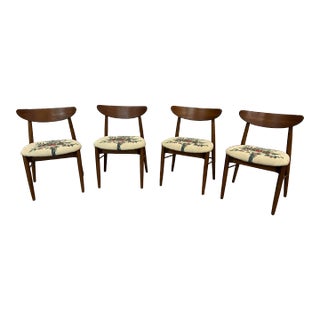 Set of 4 Mid-Century Modern H Paul Browning Shell Back Dining Chairs For Sale