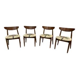 Set of 4 Mid-Century Modern H Paul Browning Shell Back Dining Chairs