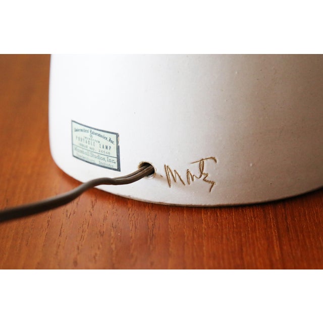 1960s Pair of Jane and Gordon Martz Table Lamps M165 Marshall Studios White Walnut For Sale - Image 13 of 14