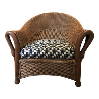 Wicker Chair With Swan Arms For Sale