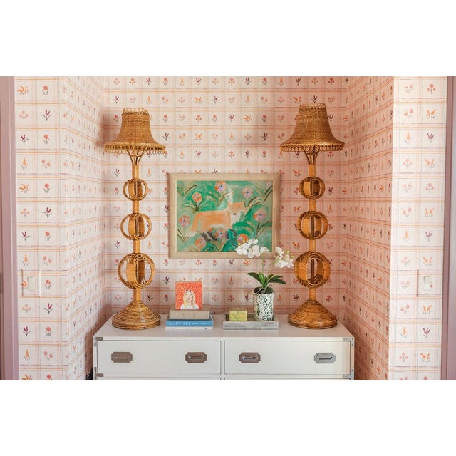 These unique lamps are signature pieces of the Varnish Collection line. The height is especially ideal for flanking a...