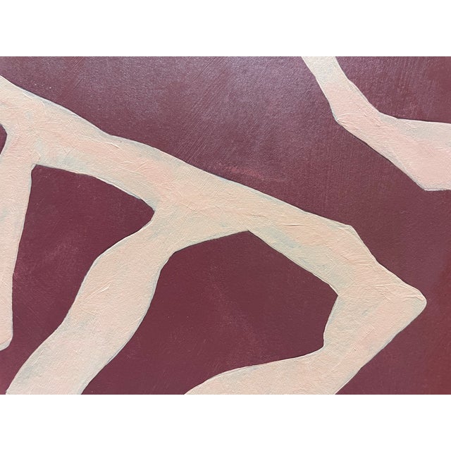 Contemporary 2026 "Rubino" Contemporary Abstract Botanical Painting on Cotton Paper by Artist r.k. Red For Sale - Image 3 of 4
