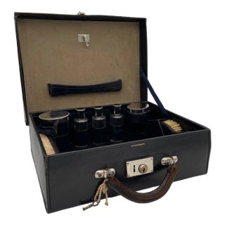 Early 20th Century Moynat Leather Travel Dressing Case For Sale