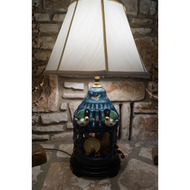 1950s Chinese Ceramic Birdcage Lamp For Sale In San Antonio - Image 6 of 13