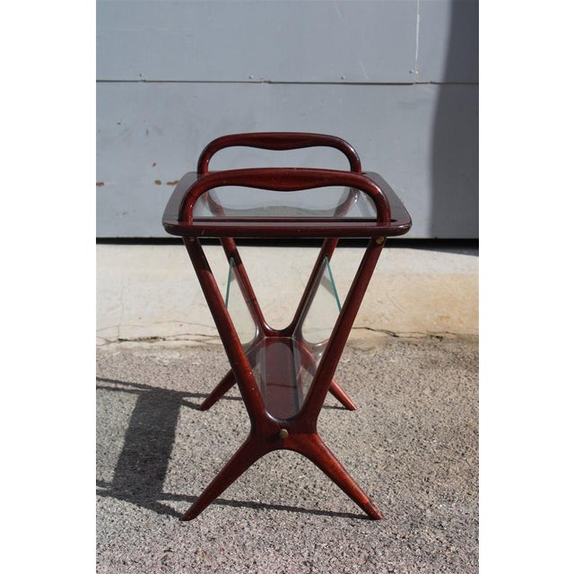 Brown Bar Table with Tray by Ico Parisi for De Baggis, 1950s For Sale - Image 8 of 13