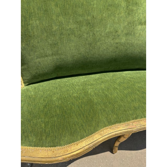 Italian Old Faux Bamboo Italian Settee For Sale - Image 3 of 10