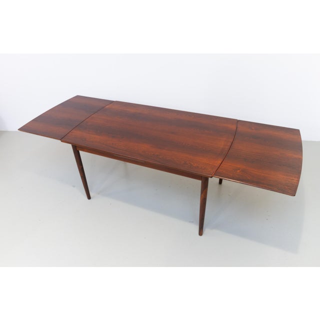 Danish Modern Extendable Rosewood Dining Table, 1960s For Sale - Image 7 of 18