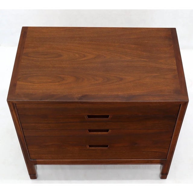 Mid 20th Century John Stuart Walnut 4 Drawer Bachelor Chest Small Dresser For Sale - Image 5 of 11