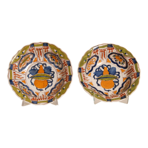Antique Delft Chinoiserie Bowl Polychrome Chinese Ming Style a Pair
