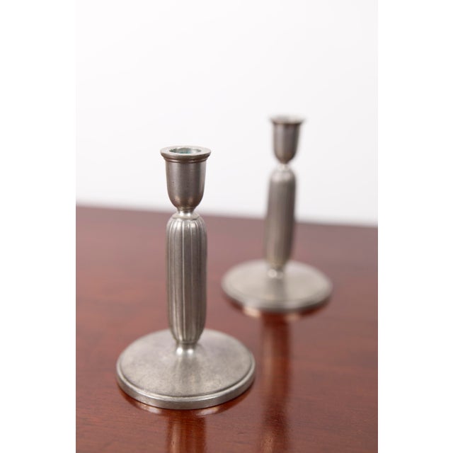 Vintage Danish Art Deco Candleholders by Just Andersen, 1930, Set of 2 For Sale - Image 9 of 10