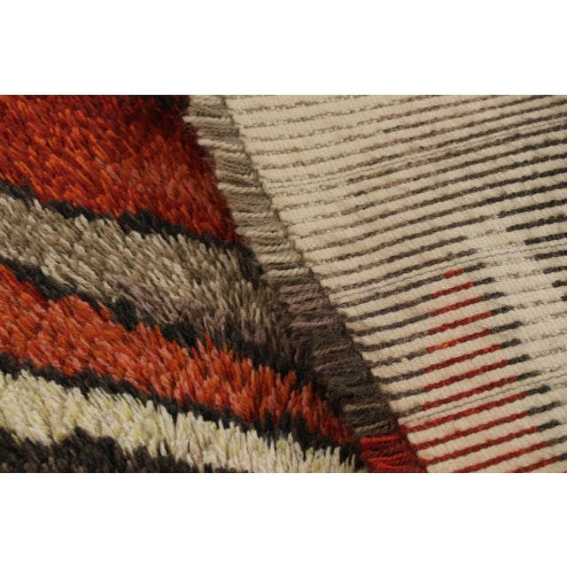 Textile Vintage Swedish Rya Rug, Colorful Scandinavian Geometric Patterns - Rug & Kilim For Sale - Image 7 of 7