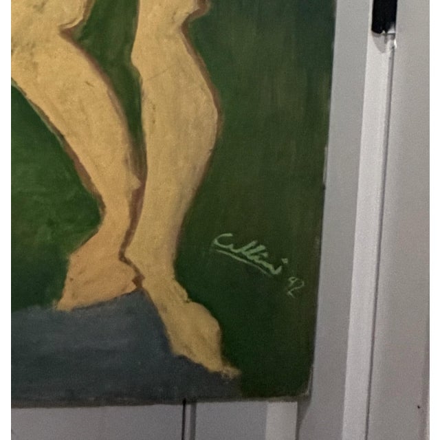 Figurative Large Figurative Painting Signed Cellini, Dated '92 For Sale - Image 3 of 3