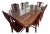 Vintage Chinese Solid Rosewood Dining Set (Seats 8) + Custom Glass Top For Sale