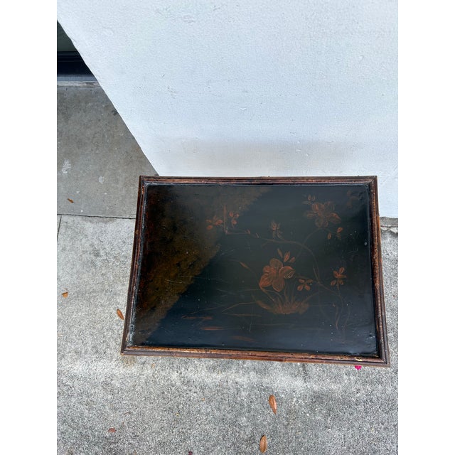 Antique English Bamboo and Lacquer Side Table. For Sale In West Palm - Image 6 of 6