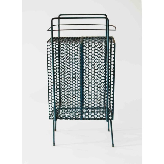 Vintage mid-century modern atomic telephone stand and magazine or record rack, designed in the style of Richard Galef for...