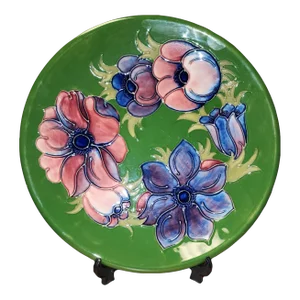 1970s Signed Large Moorcroft Anemone Plate