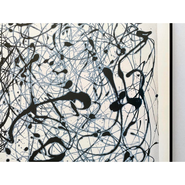 Jackson Pollock Vintage 1998 Abstract Expressionist Lithograph Print Framed Modernist Exhibition Poster " Number 14 : Gray " 1948 For Sale - Image 13 of 17