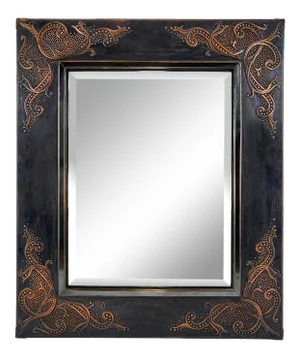Sarreid Ltd. Large Handmade Embossed Copper and Sterling Silver "Espuma" Mirror