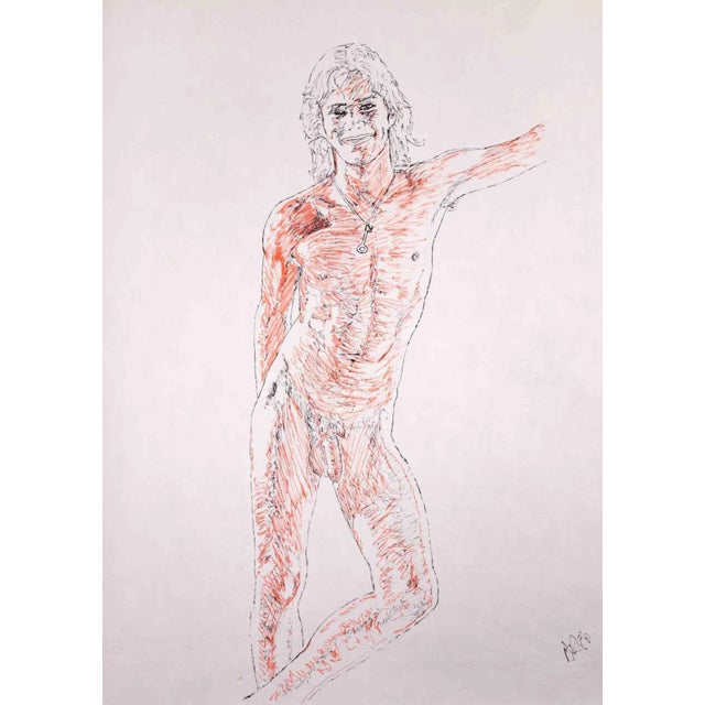 Smiling boy is an original pastel drawing realized by Anthony Roaland in 1980. Hand-signed and dated by the artist on the...