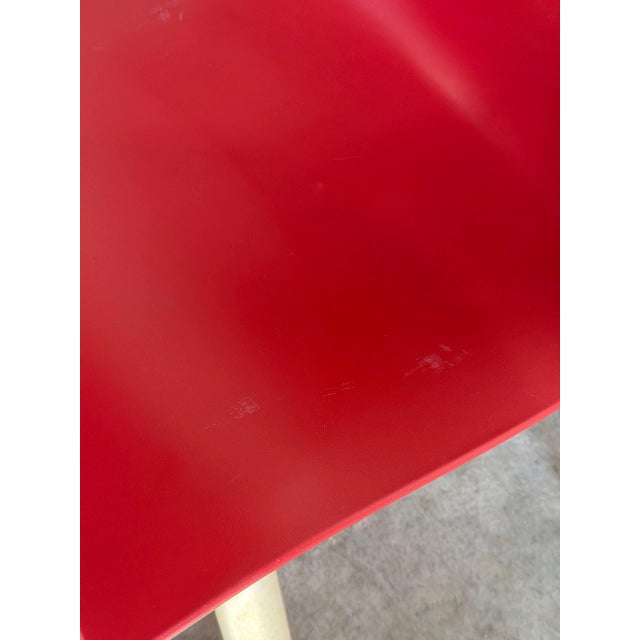 Philippe Starck Red Stacking Chairs Set of 6 Molded Plastic and Aluminum 1990s For Sale - Image 10 of 14