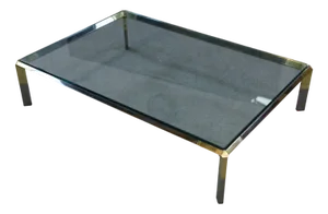 Glass and Chrome Metal Coffee Table by Philippe Parent, France, 1970s